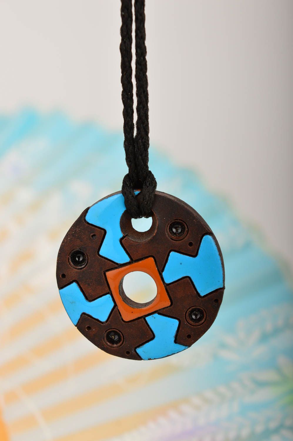 Handmade pendant designer neck accessory gift ideas clay pendant for women photo 1