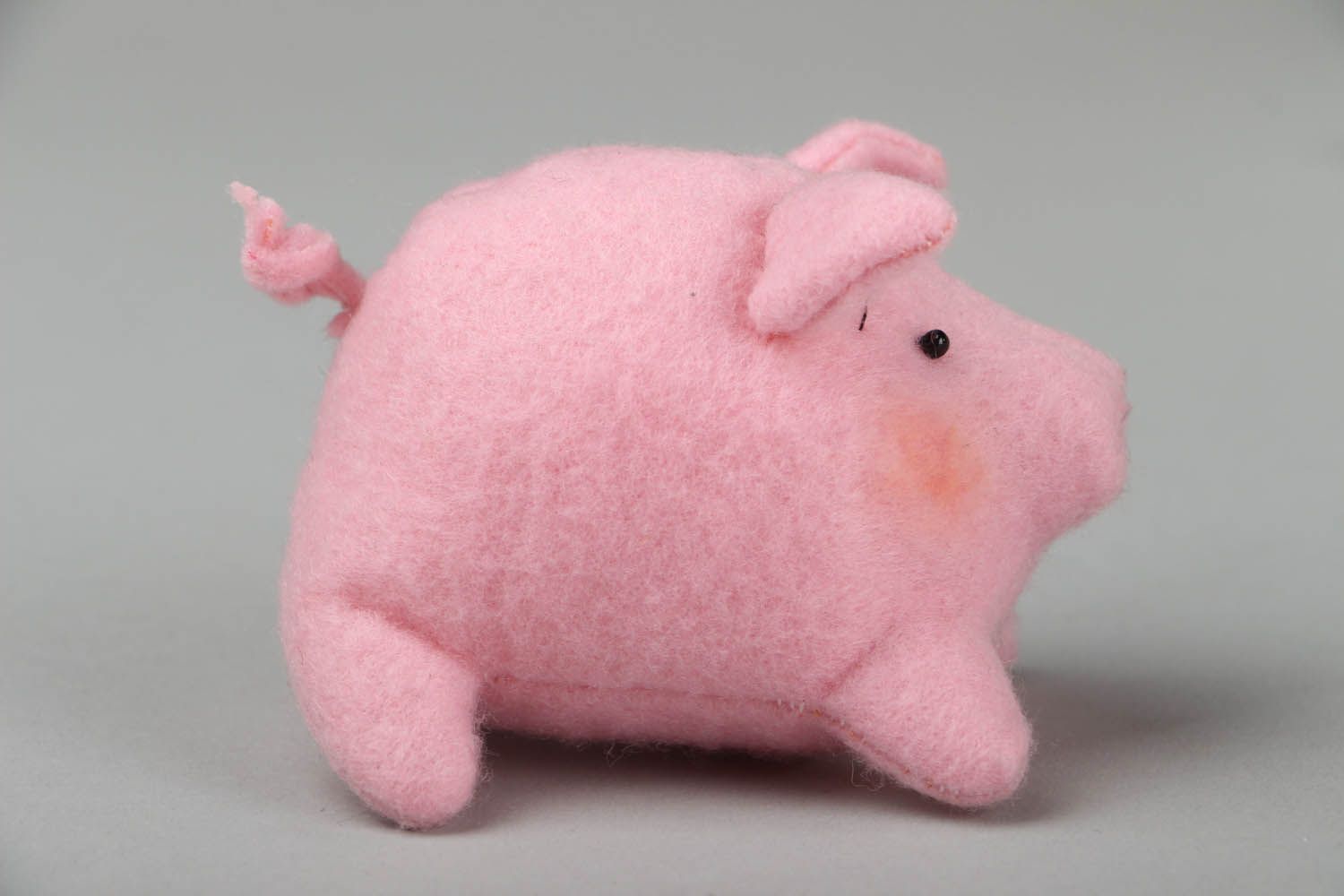 Brinquedo macio de feltro Porco cor de rosa foto 2