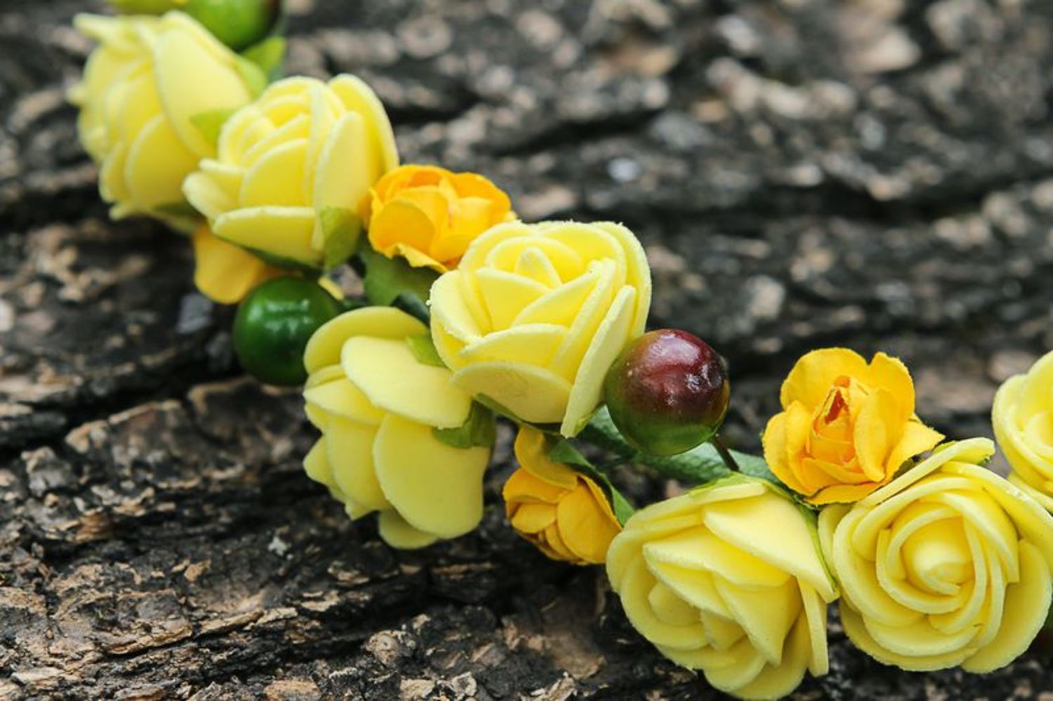 Обруч Желтые розы фото 2