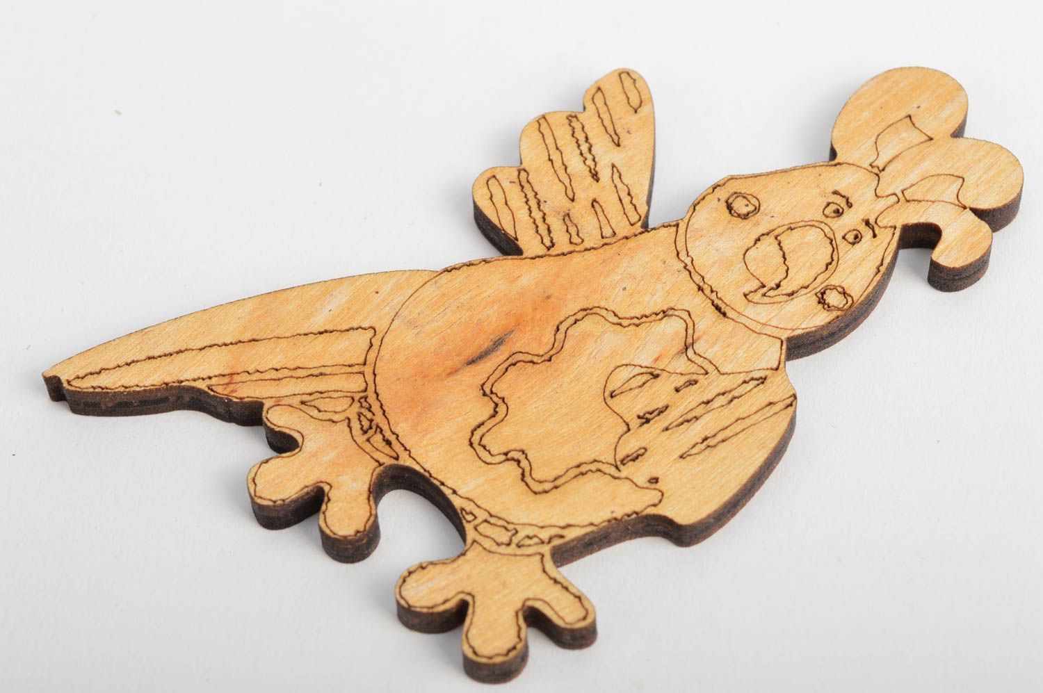 Holz Rohling zum Bemalen oder Decoupage in Form von Papagei Geschenk handmade foto 3