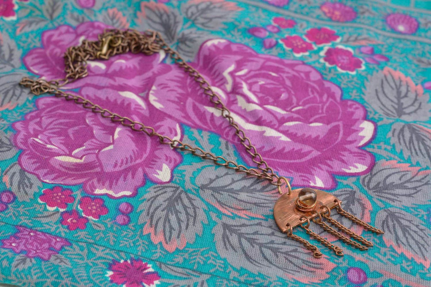 Handmade pendant unusual accessory for girls designer pendant copper jewelry photo 2