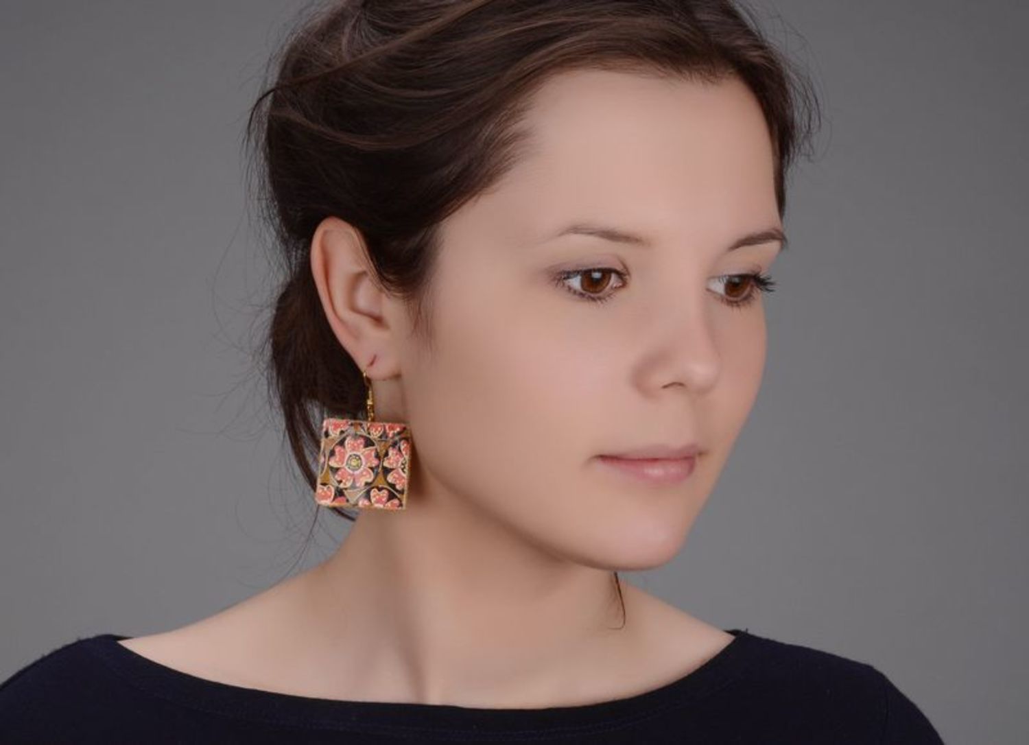 Earrings Ukrainian poppies photo 4