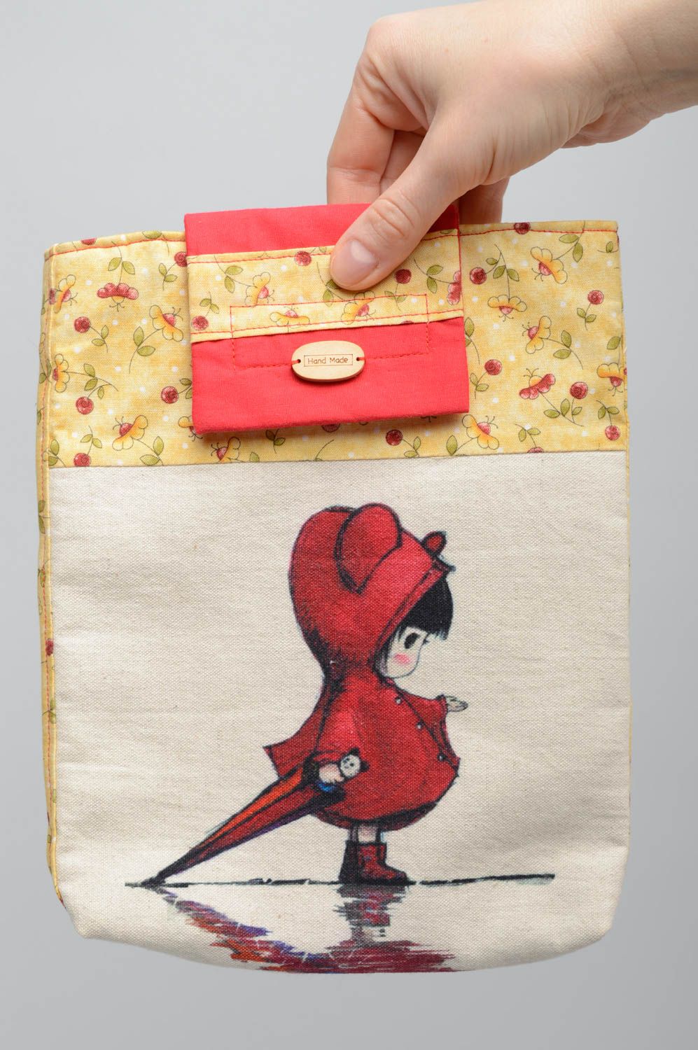 Fabric bag with painting photo 3