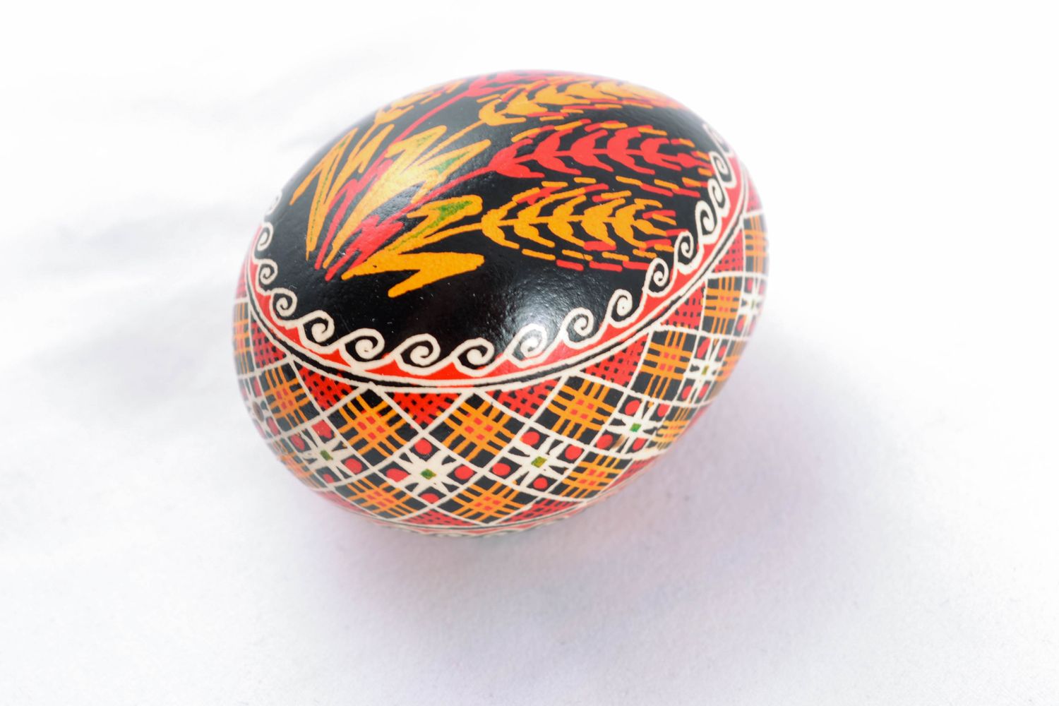 Handmade painted chicken egg with the image of wheat ears photo 4