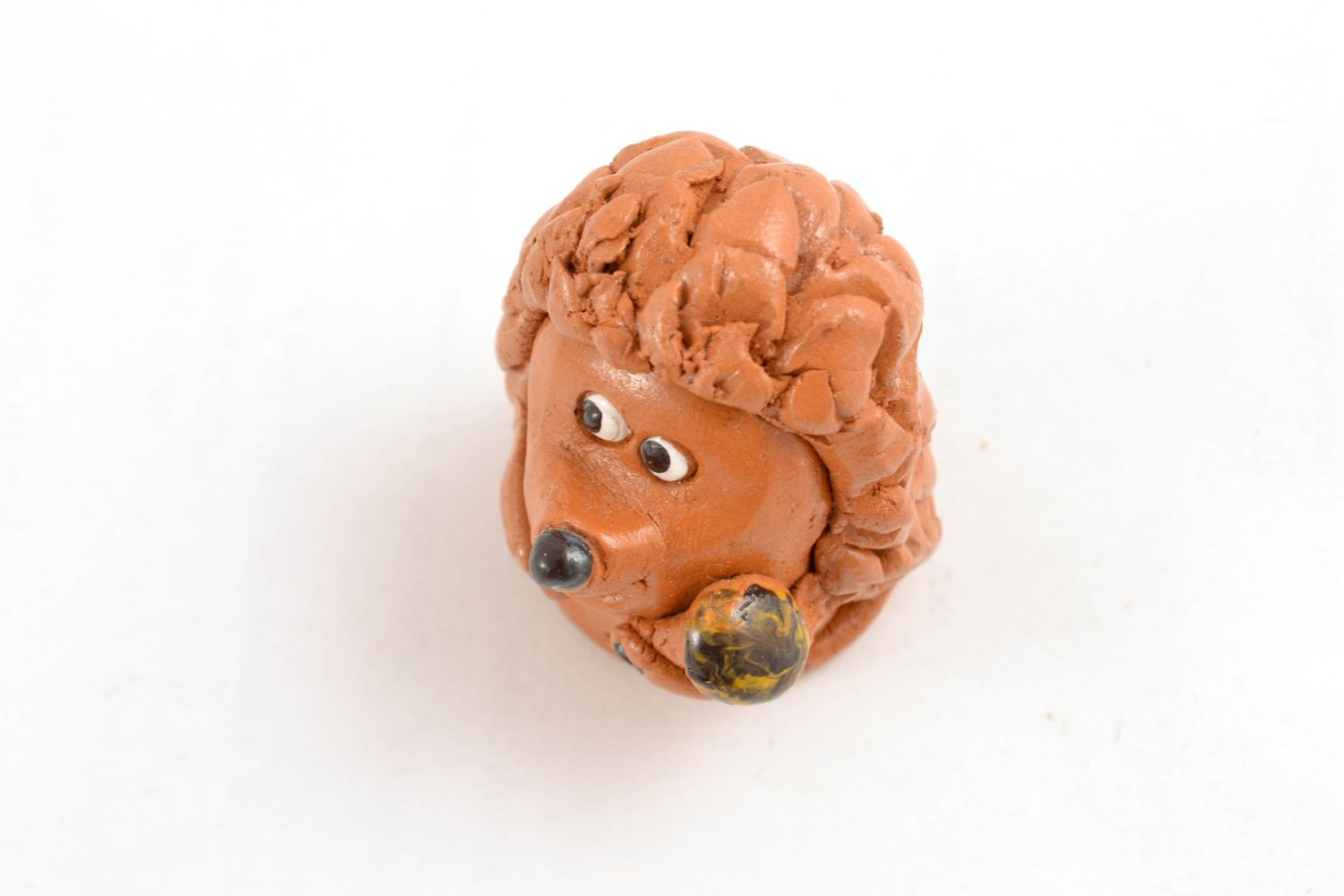 Handmade clay statuette Hedgehog photo 3
