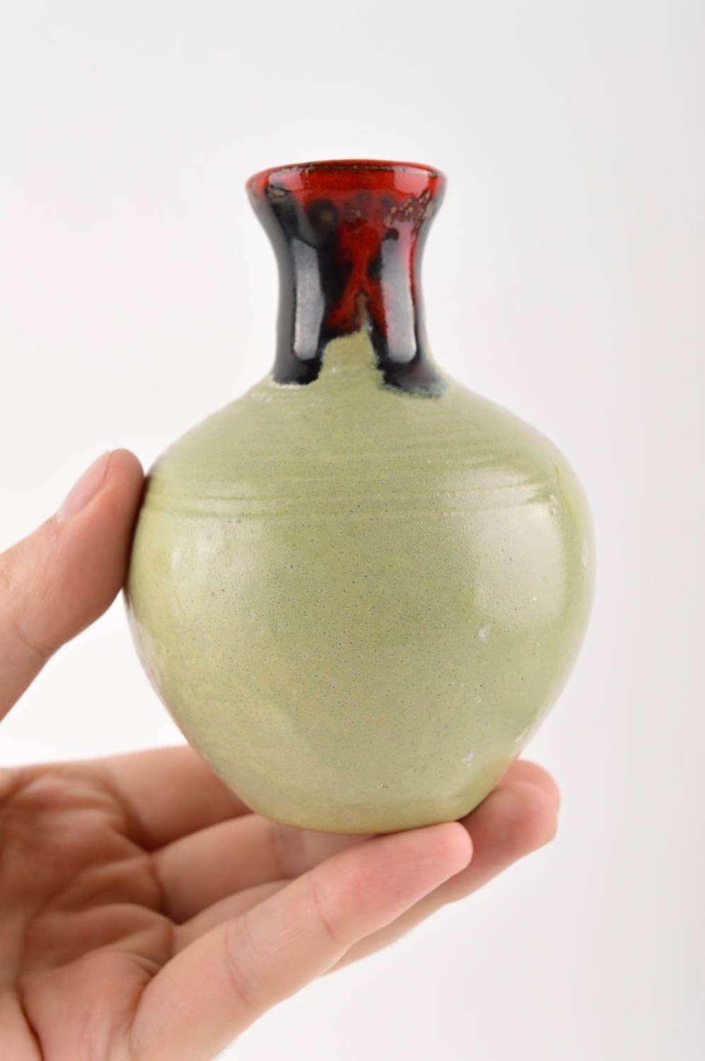 Handgemachte Keramik grüne Vase Haus Dekoration ausgefallenes Geschenk schön foto 5