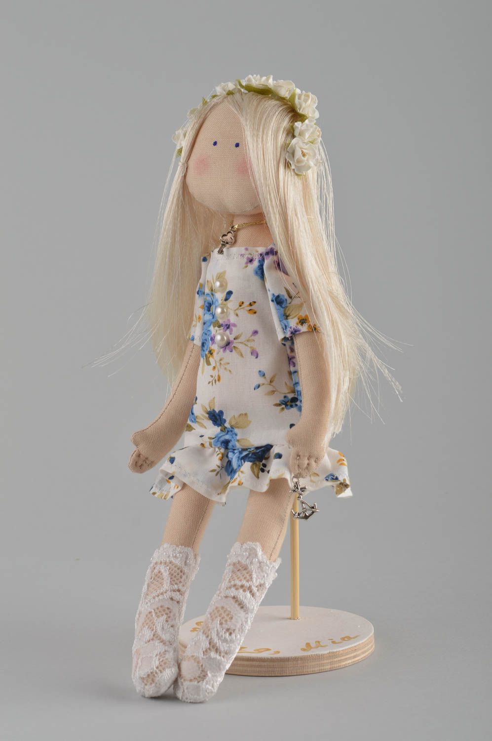 Текстильная кукла игрушка ручной работы декор для дома из хлопчатобумажной ткани фото 2