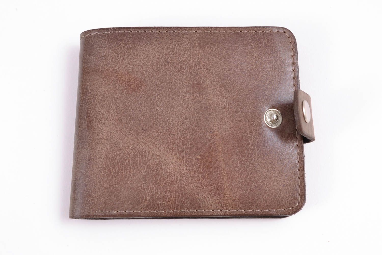 Handgemachte Brieftasche aus Leder für Männer Braun foto 2