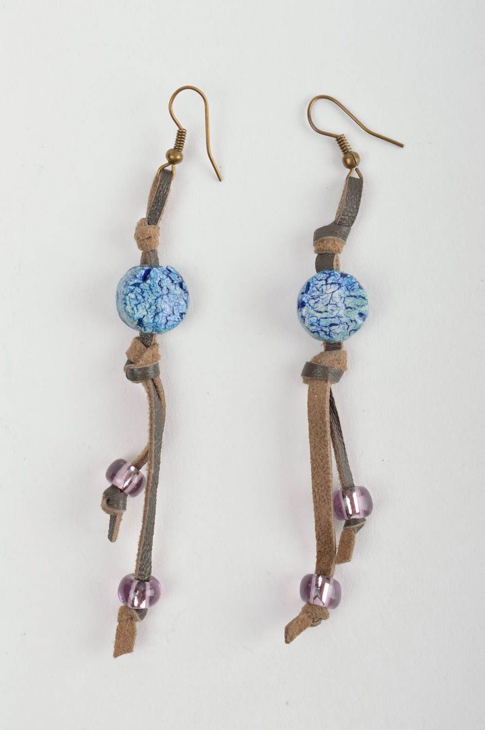 Unusual handmade plastic earrings artisan jewelry designs beautiful jewellery photo 3