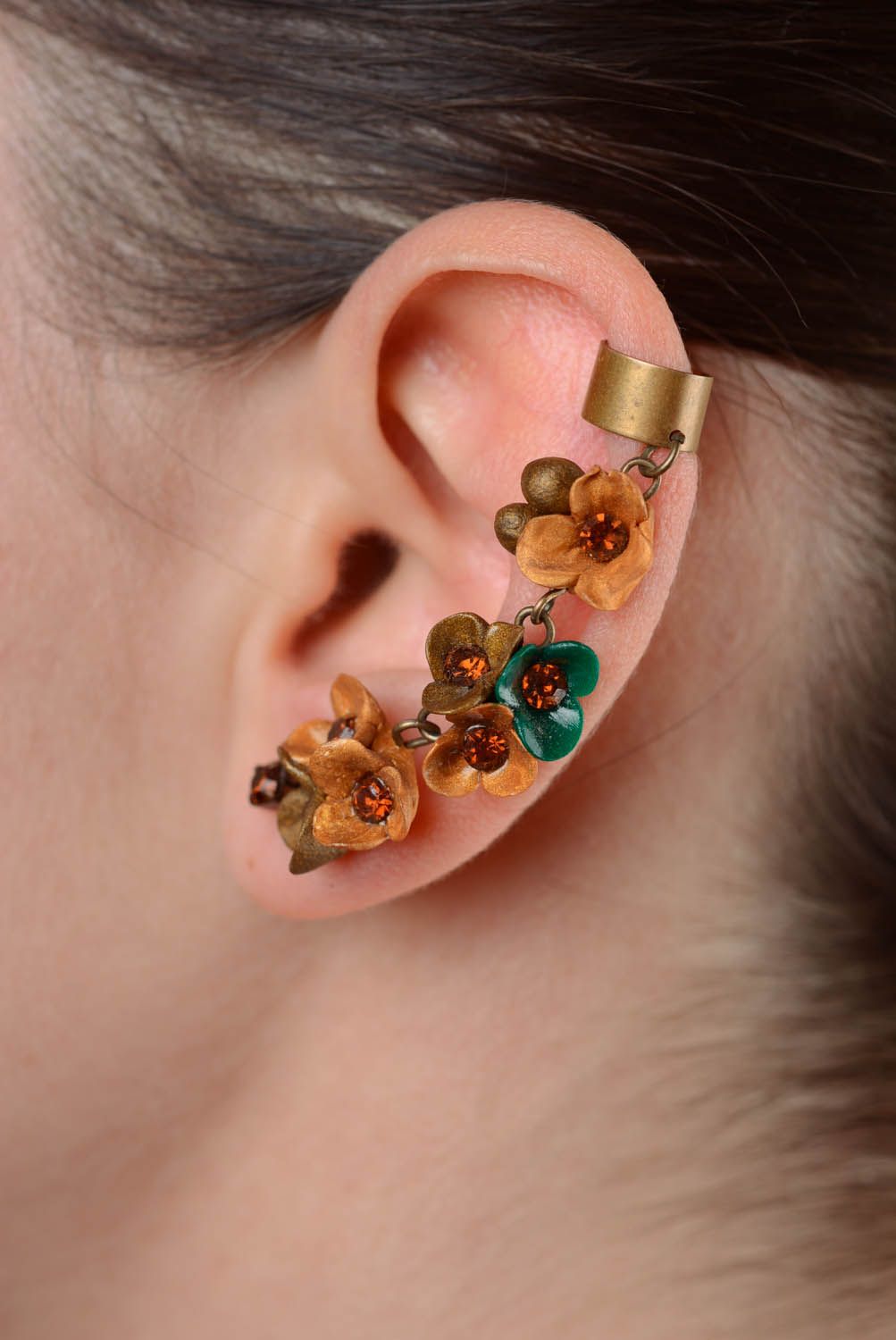 Boucles d'oreilles ear cuff Couleurs d'automne photo 3