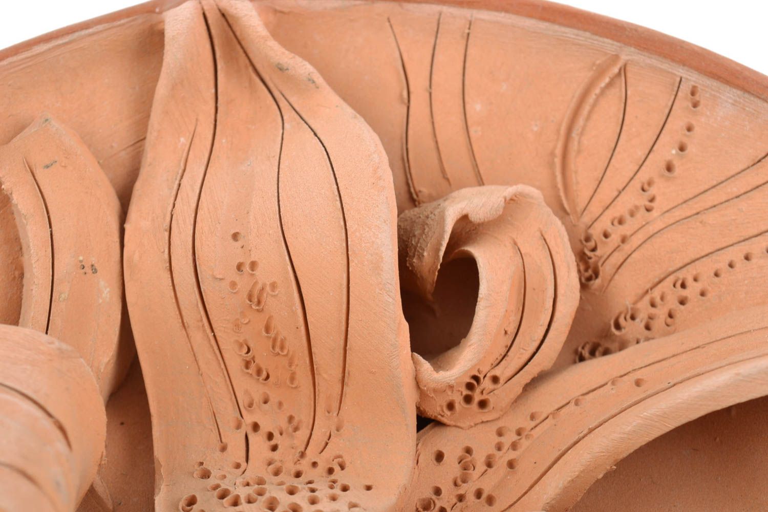 Schöner handgemachter Deko Teller aus Keramik mit Blume für Haus Dekor Geschenk foto 3