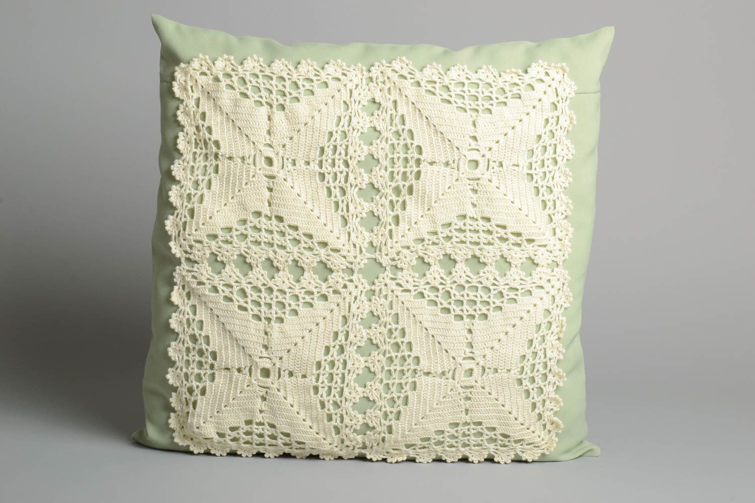 Handmade crocheted cushion case decorative pillow case bedroom decor couch decor photo 2