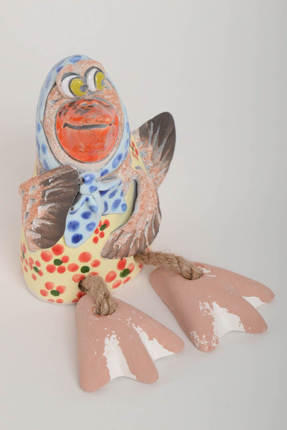 Tirelire oiseau faite main Figurine animal corneille en foulard Cadeau original photo 2
