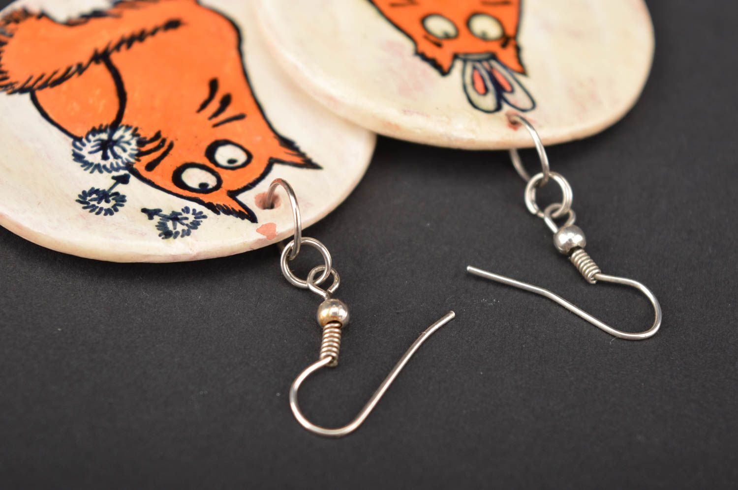 Handmade Ohrringe Runde Ohrhänger Juwelier Modeschmuck Geschenk für Frauen grell foto 2
