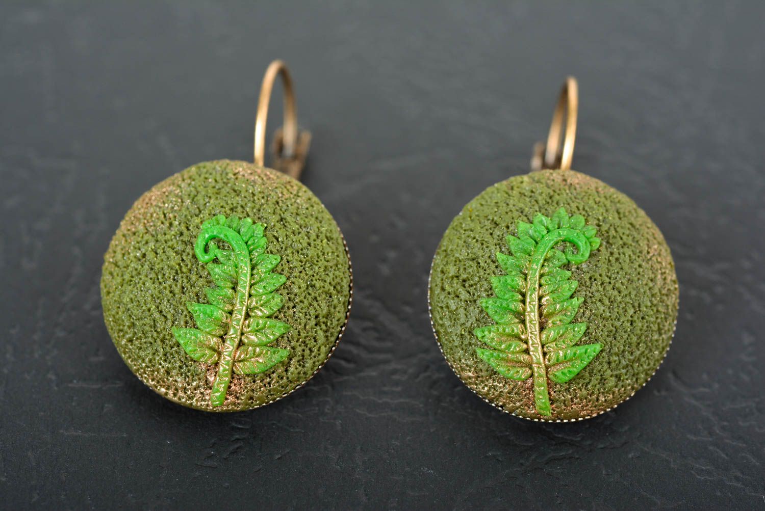 Handmade earrings polymer clay dangling earrings fashion accessories gift ideas photo 1