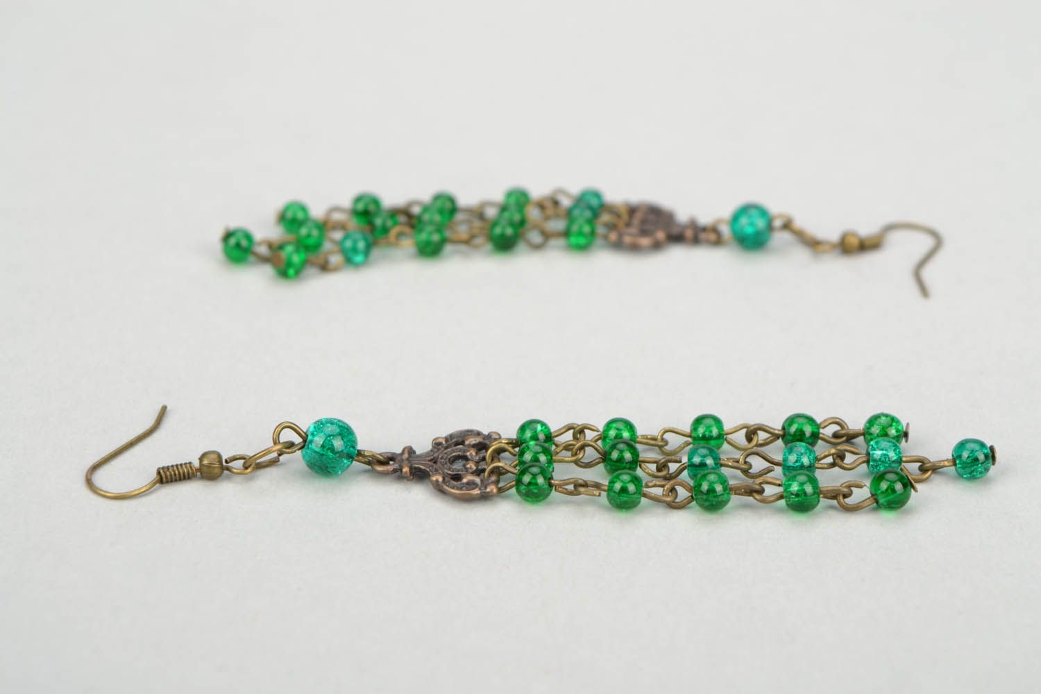 Dangle earrings with beads photo 4