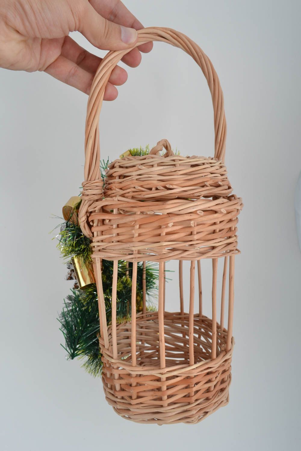 Beautiful handmade woven basket Easter basket ideas unusual Easter accessories photo 5