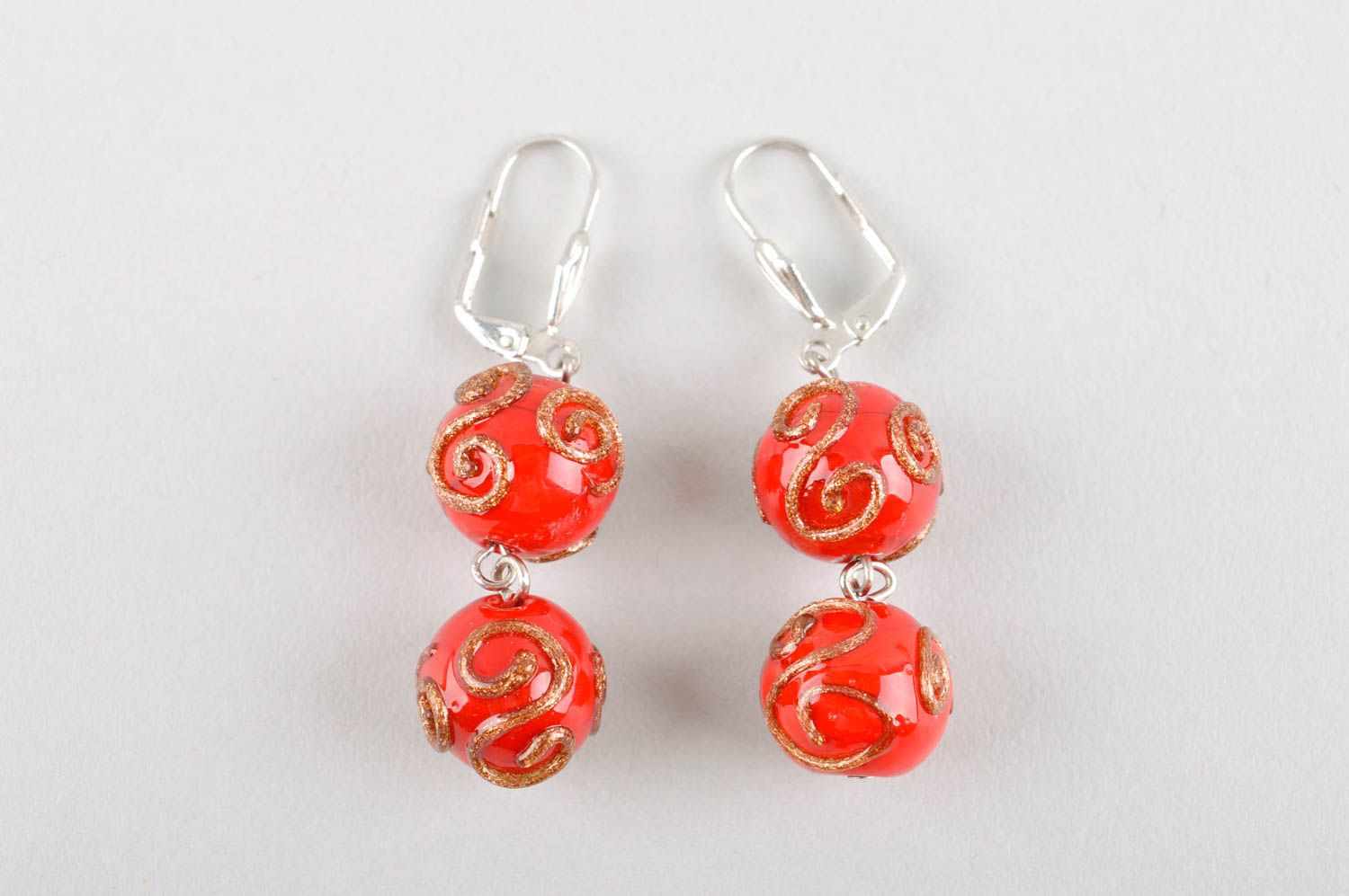 Handmade female earrings glass designer earrings beautiful dangling earrings photo 3