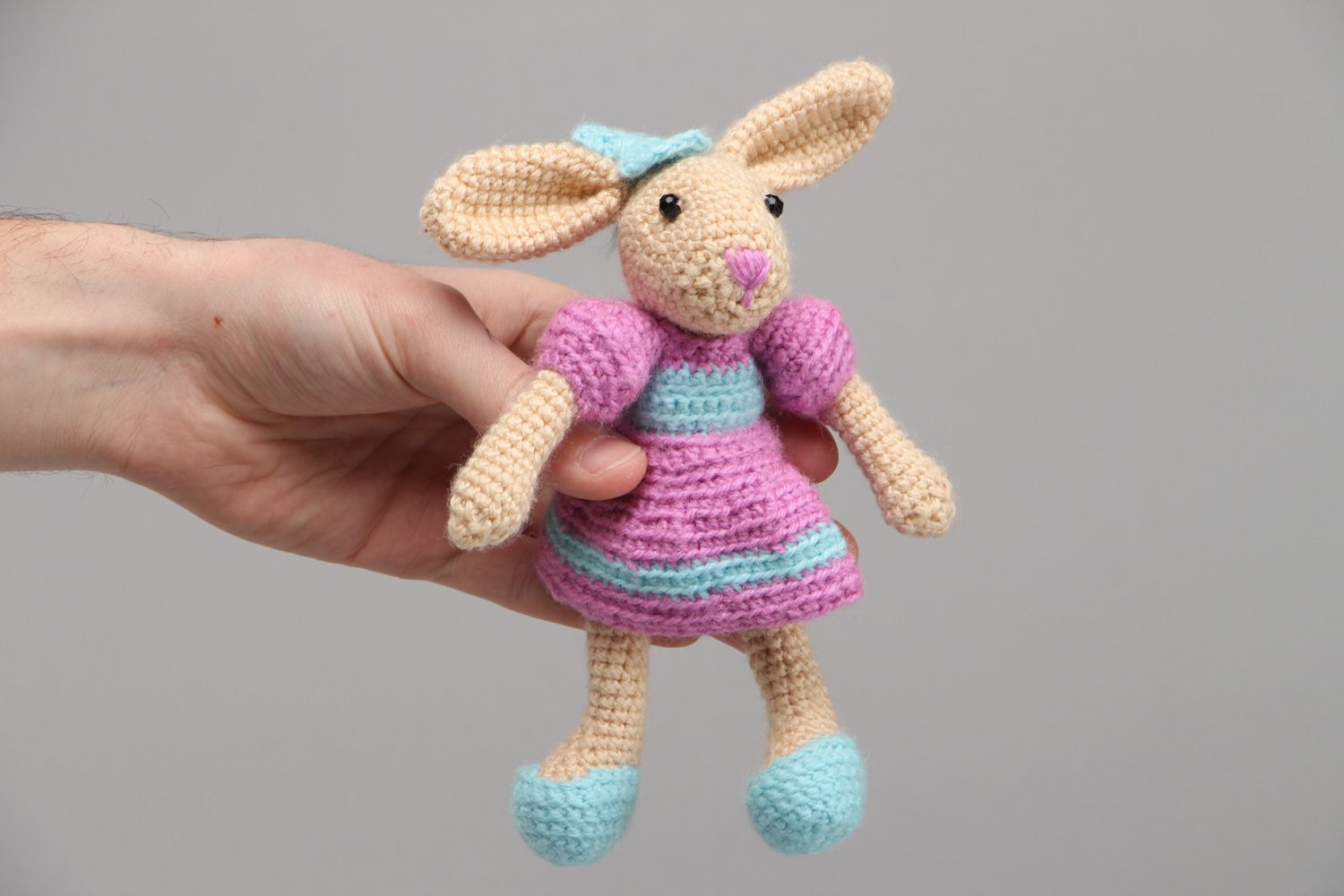 Soft crochet toy hare photo 4