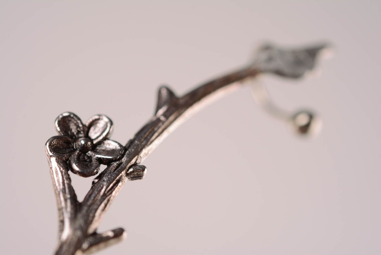 Metal earring Branch photo 2