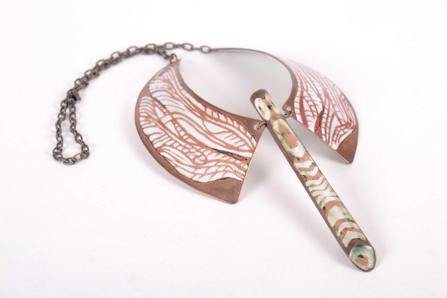 Copper necklace with painting photo 2
