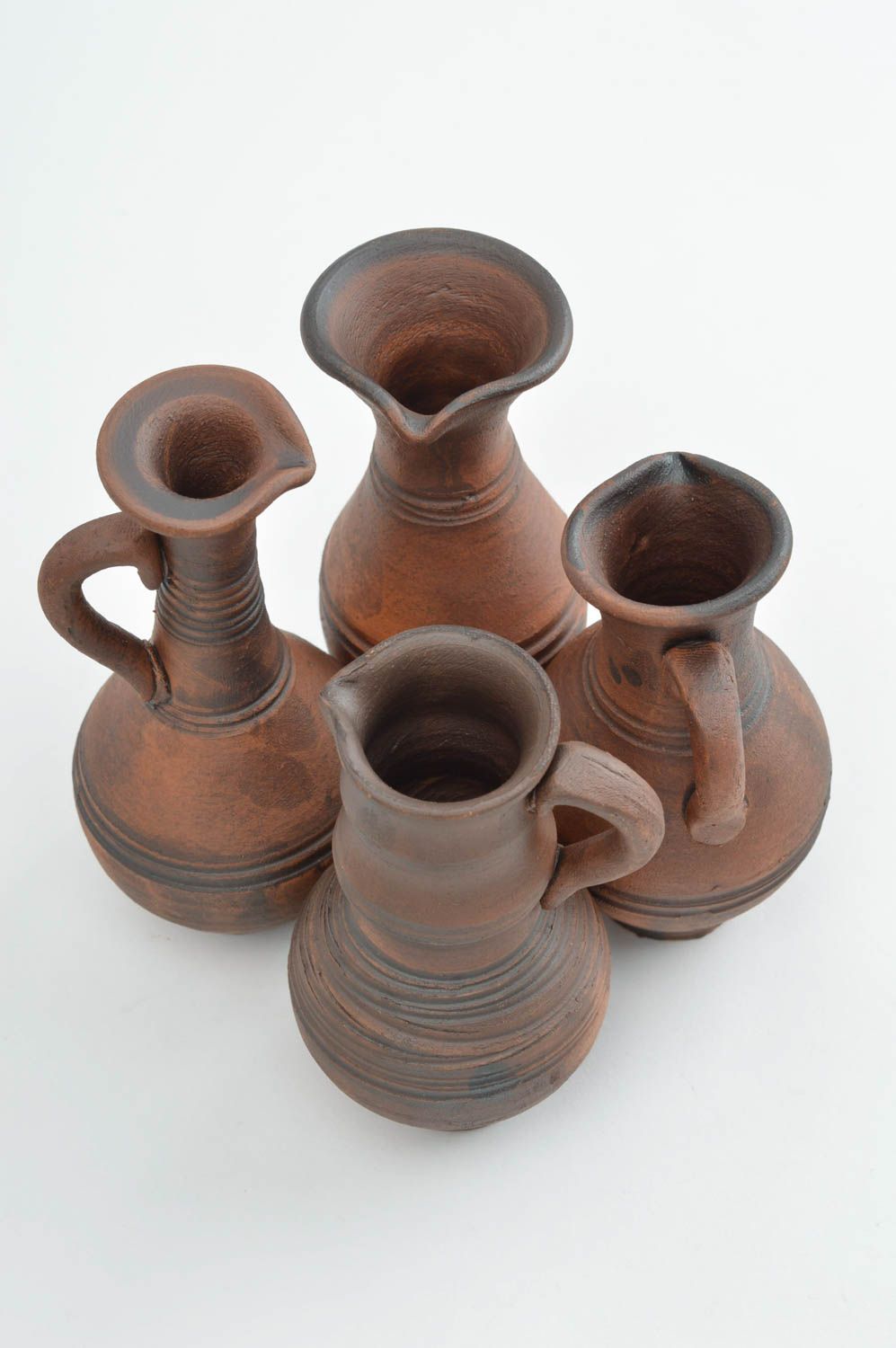 Set of 4 decorative small ceramic pitchers for home décor 0,8 lb photo 2