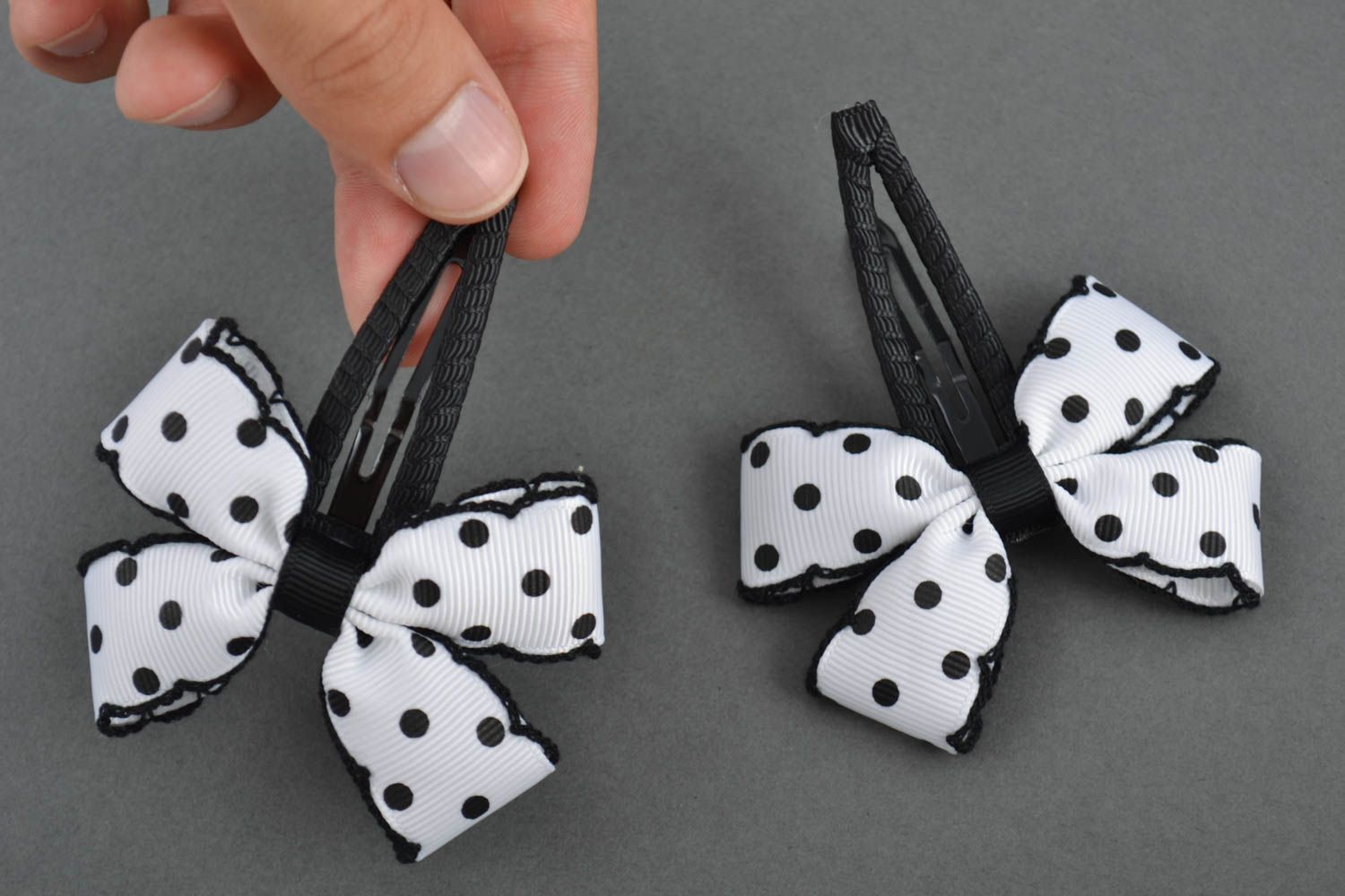 Handmade Haarspangen Set Schleifen für Haare Mode Accessoires 2 Stück für Kinder foto 4