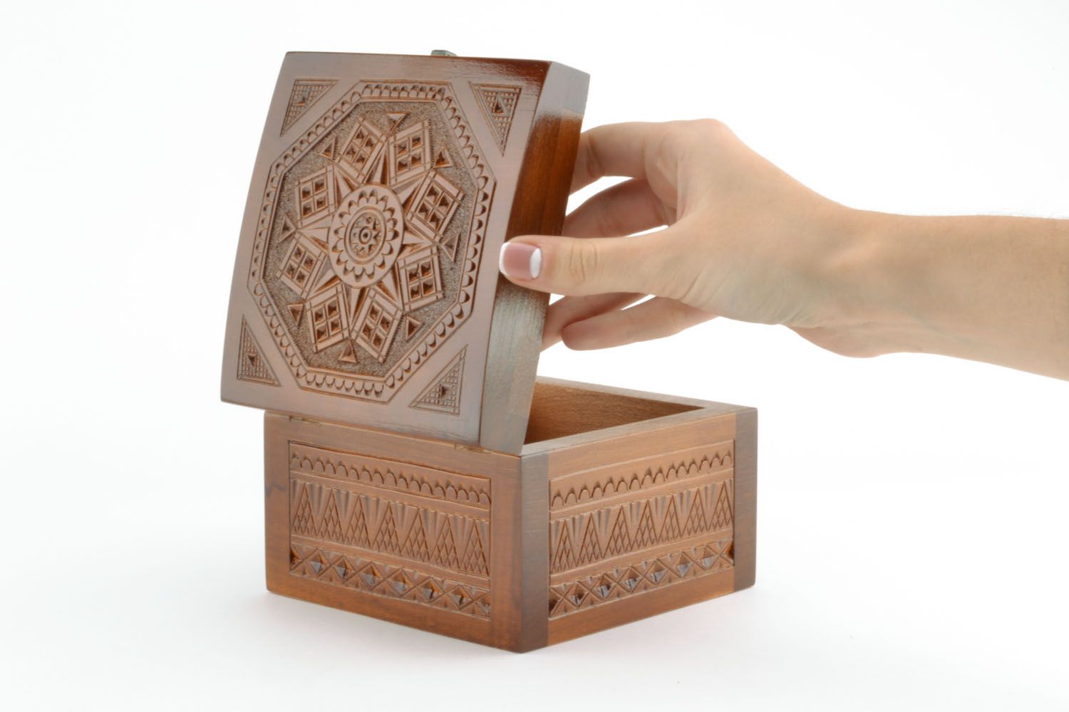 Wooden carved box photo 2