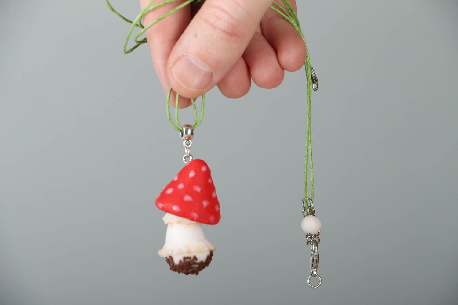Polymer clay pendant Fly Agaric photo 4