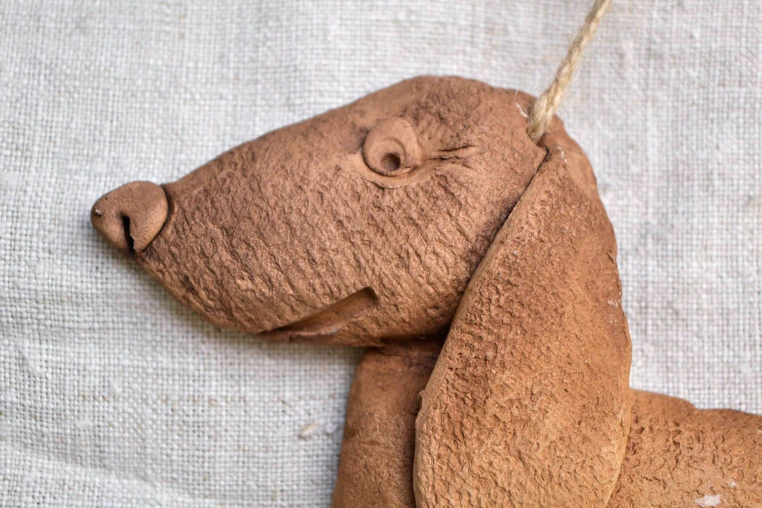 Панно на стену подарок ручной работы панно декоративное из глины Собака фото 4