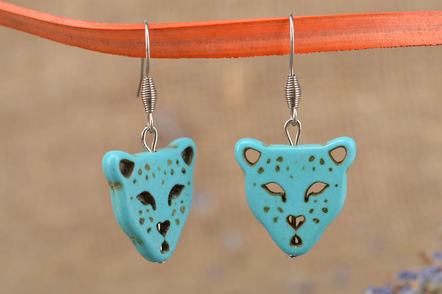 Damen Schmuck handmade Leoparden Ohrringe Accessoire für Frauen Geschenk Ideen  foto 1