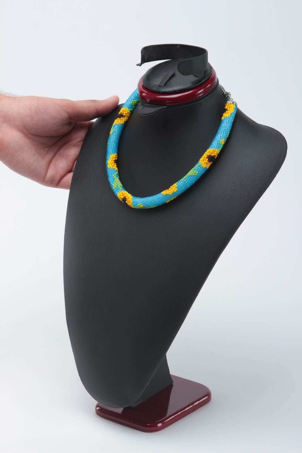 Handmade Ethno Kette Schmuck aus Rocailles Damen Collier lange Halskette schön foto 5