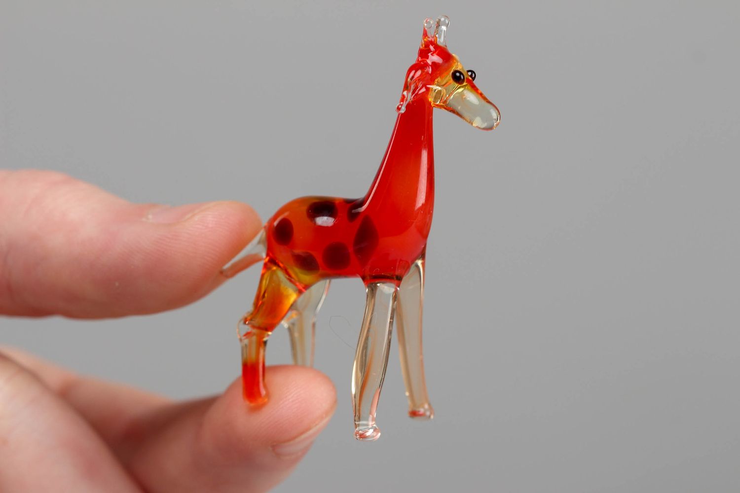 Handmade Lampwork Figurine Giraffe Handarbeit für Kollektion foto 4