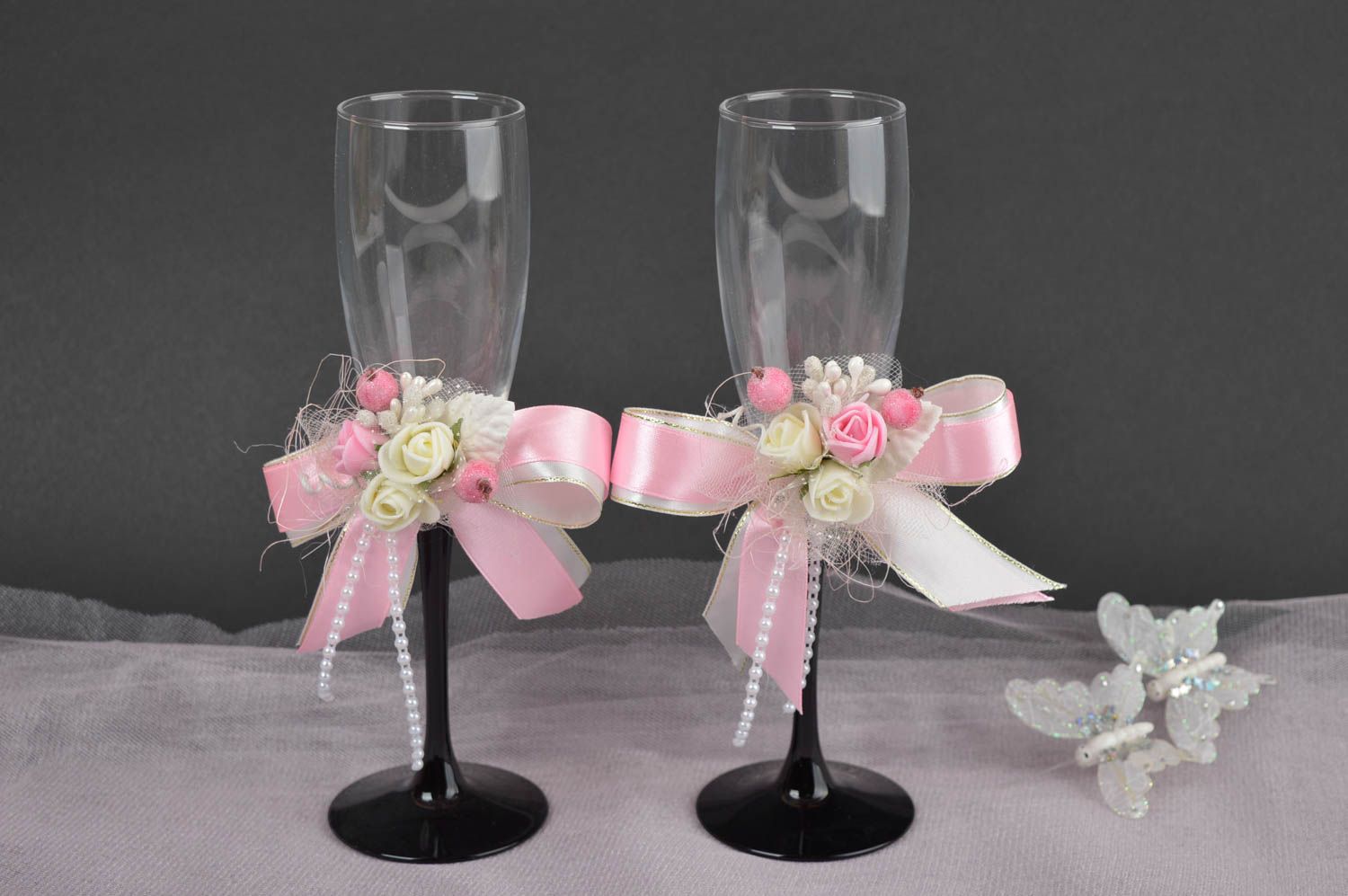 Handmade glasses for wedding champagne glasses for wedding accessories photo 1