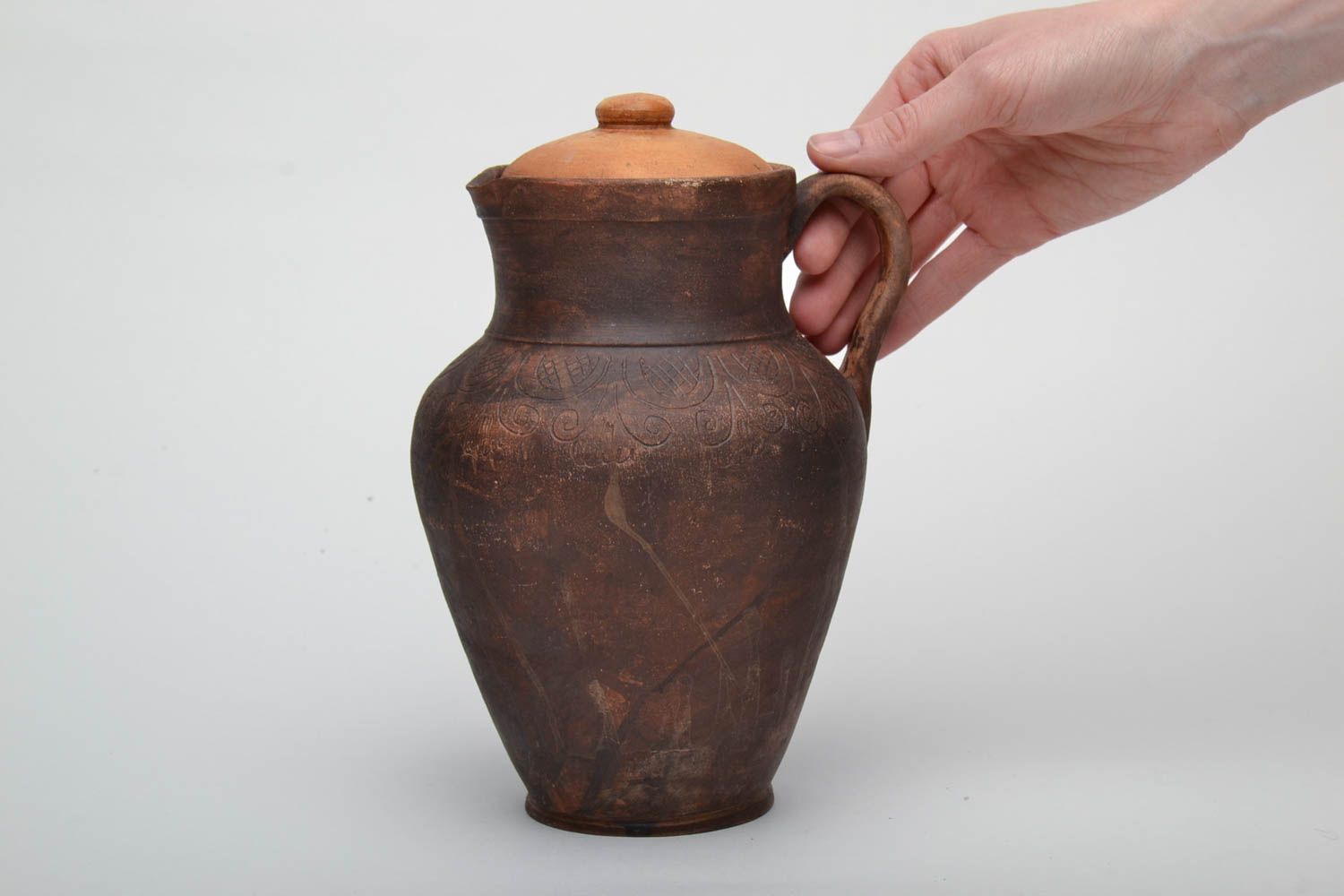 Brocca in ceramica fatta a mano contenitore per bevande utensili da cucina
 foto 5