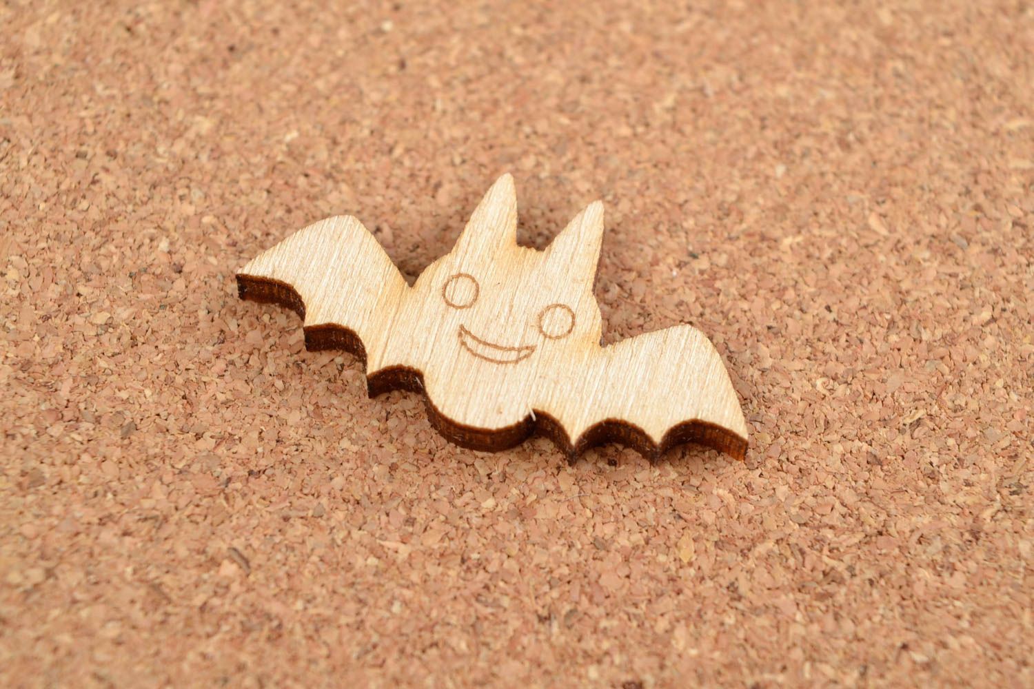 Handmade Holzartikel zum Gestalten Scrapbook Material Deko Figur Fledermaus  foto 1