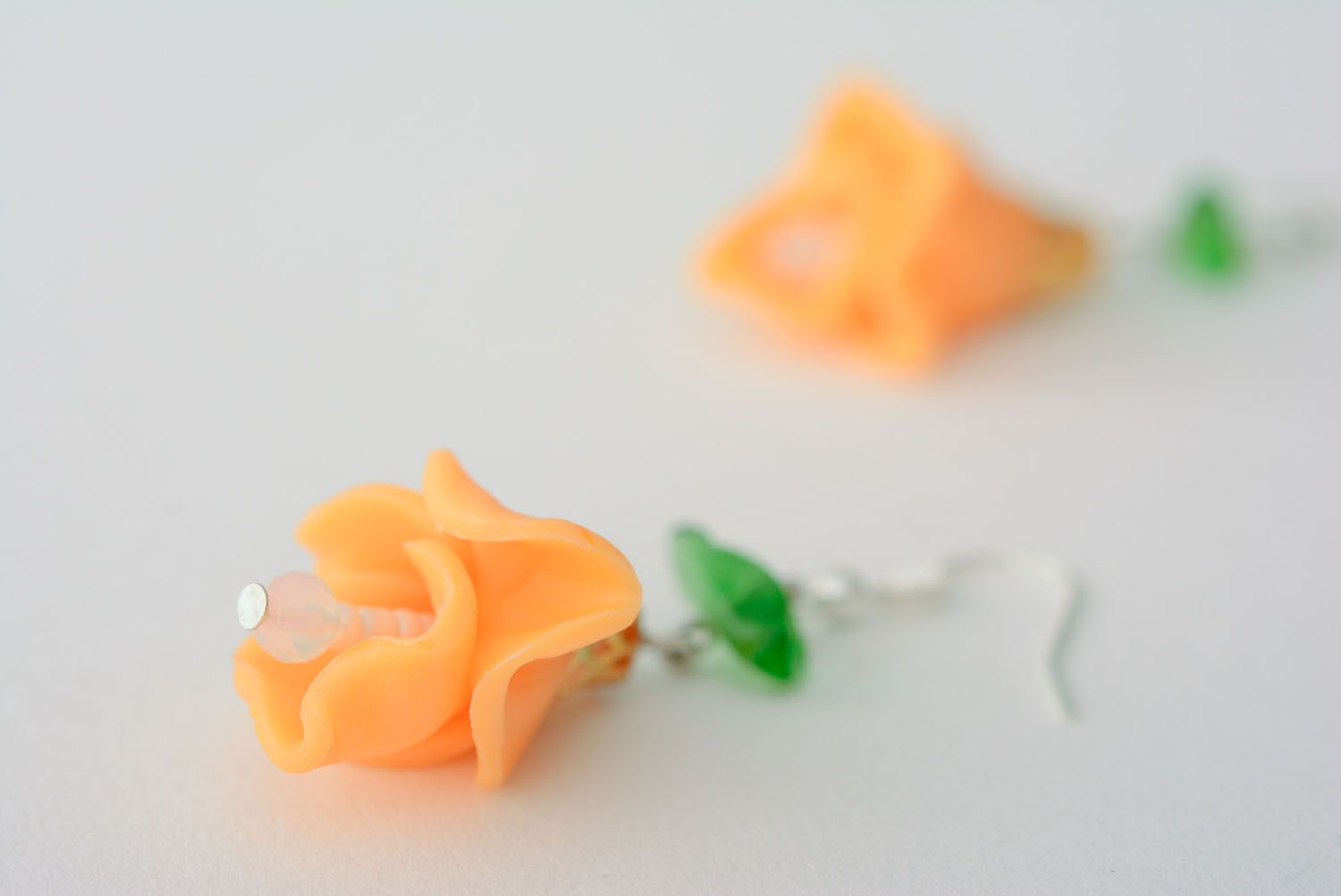 Polymer clay earrings with moonstone photo 4
