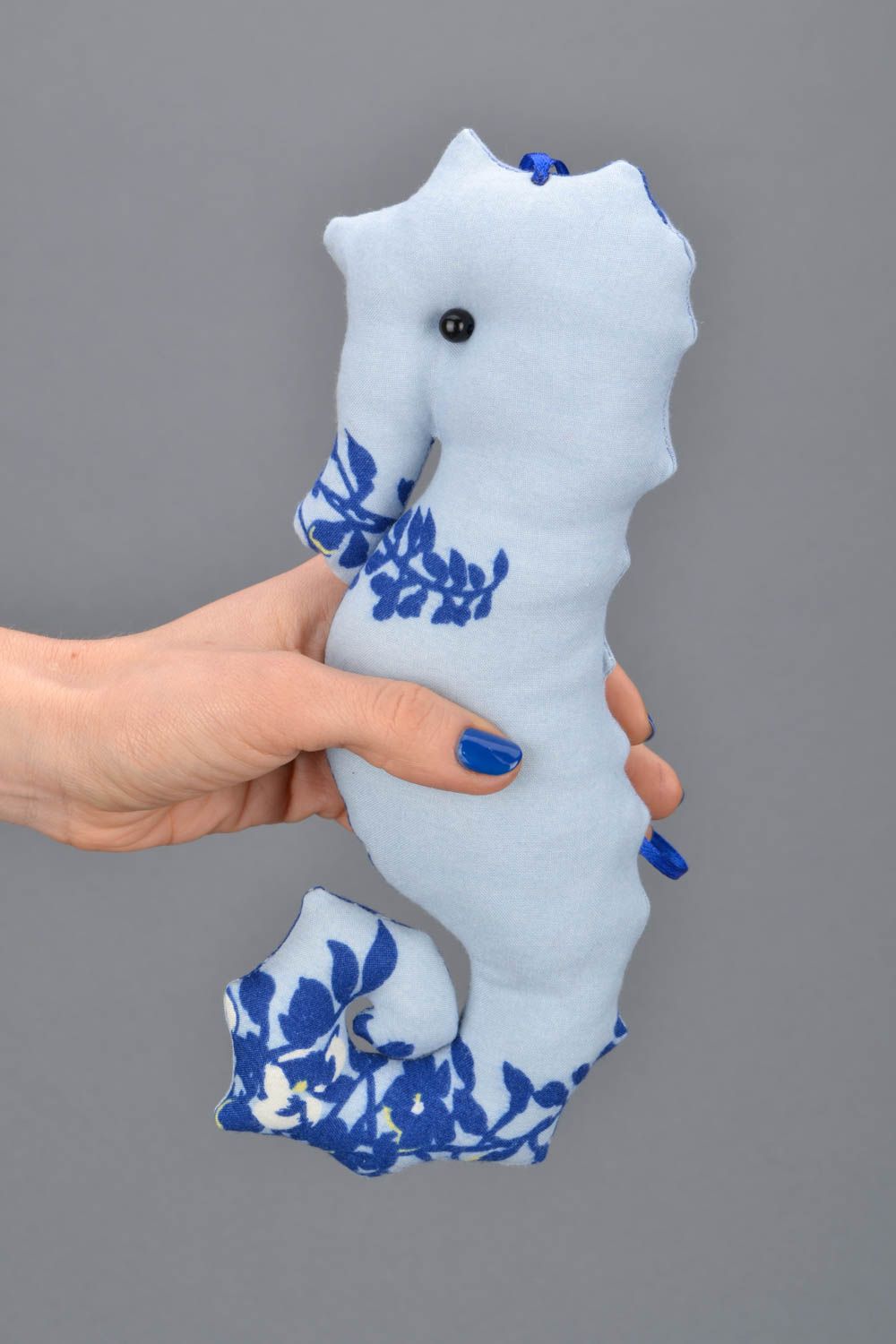 Soft toy with eyelet Blue Sea Horse photo 1