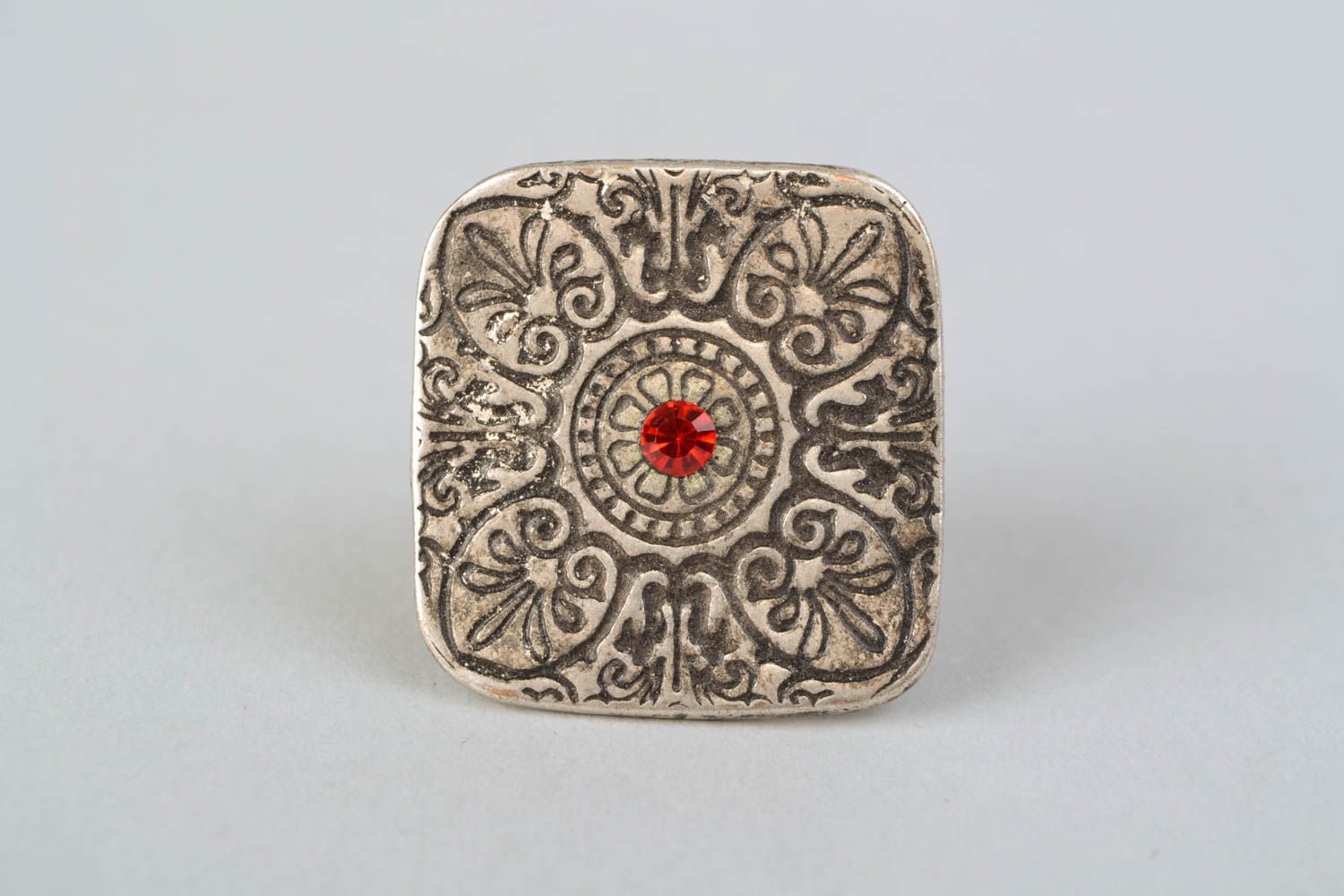Unusual square ring in ethnic style photo 5