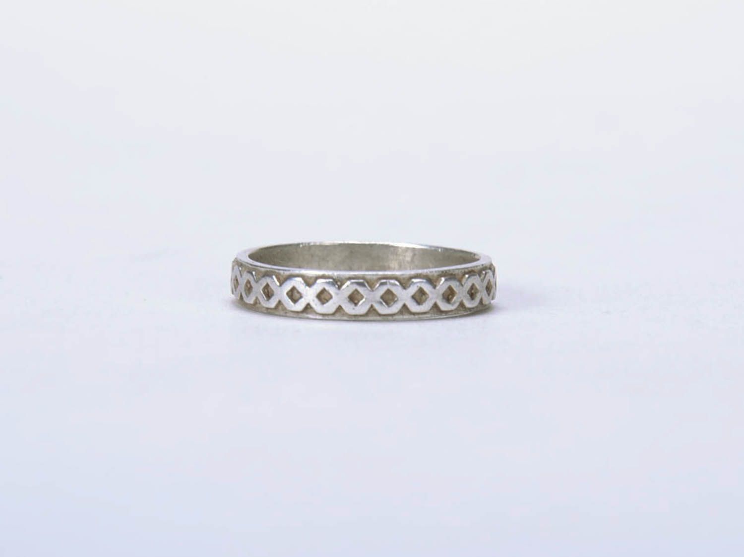 Silver ring with ornament photo 3