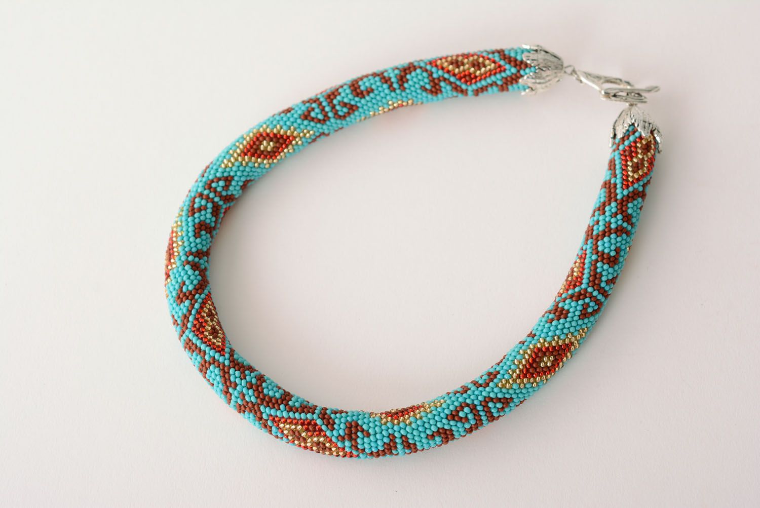 Beaded cord necklace East photo 3