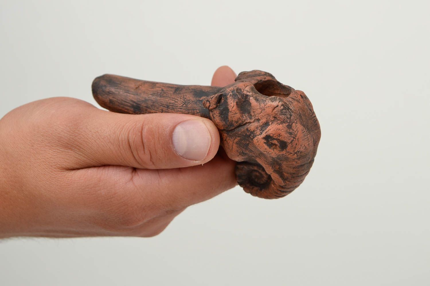 Unusual handmade ceramic tobacco pipe clay smoking pipe design small gifts photo 2