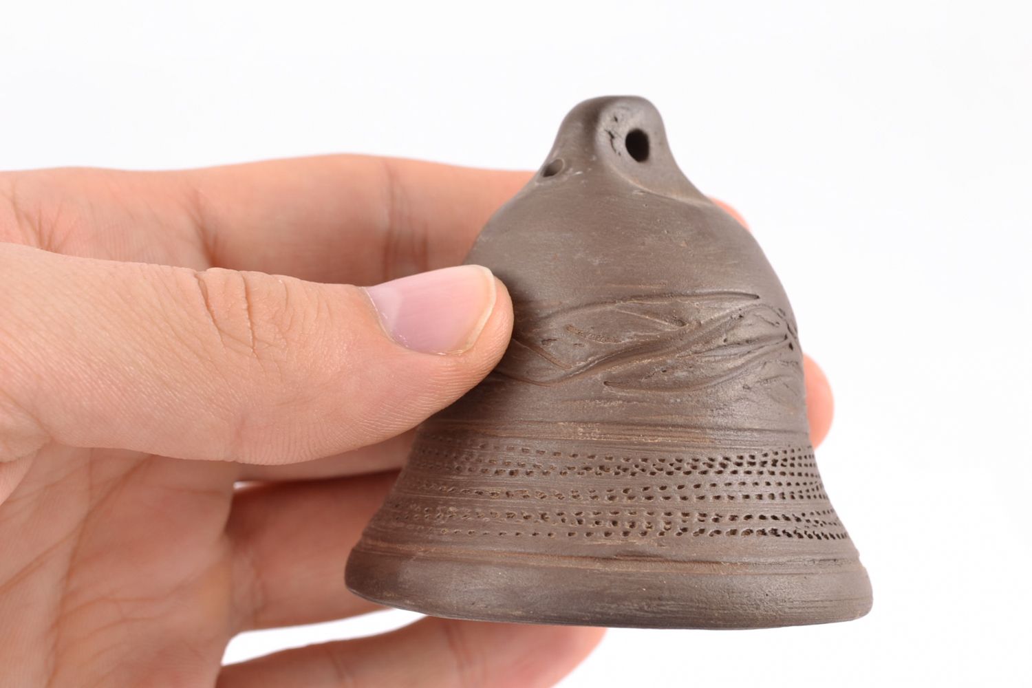 Ceramic bell kilned with milk photo 3