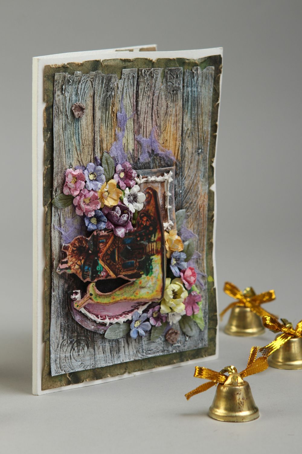 Открытка ручной работы красивая открытка с цветами поздравительная открытка фото 1