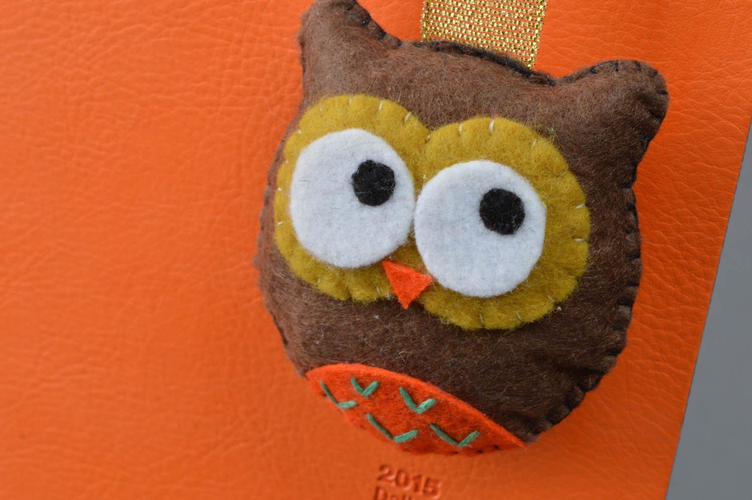 Beautiful handmade decorative designer felt bookmark owl with embroidery photo 3