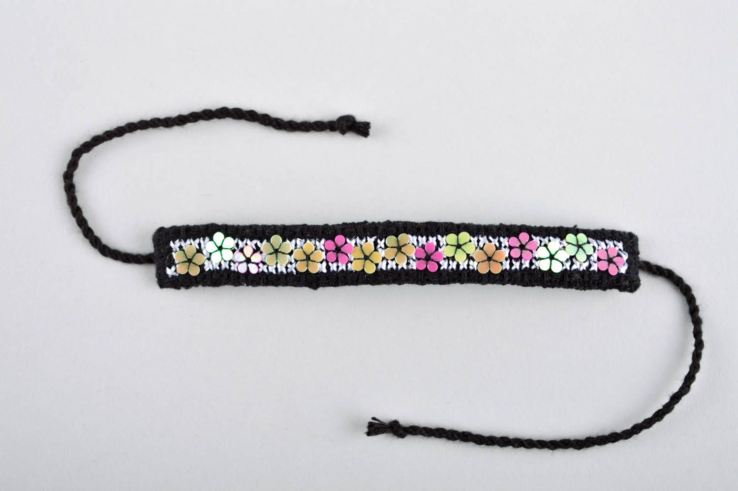 Bracelet textile Bijou fait main Accessoire femme design original unique  photo 5