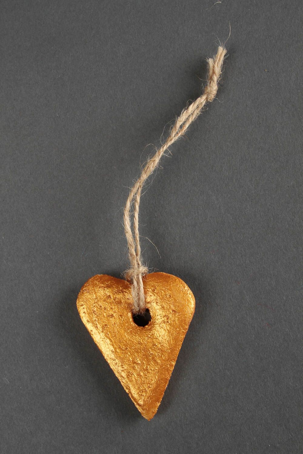 Suspension décorative fait main Déco à suspendre cœur jaune Cadeau original photo 4