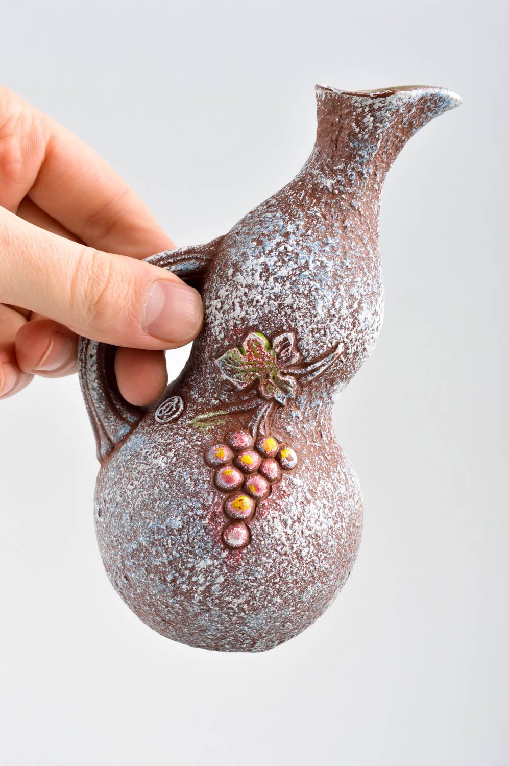 12 oz ceramic wine carafe in grape shape with handle 0,45 lb photo 5