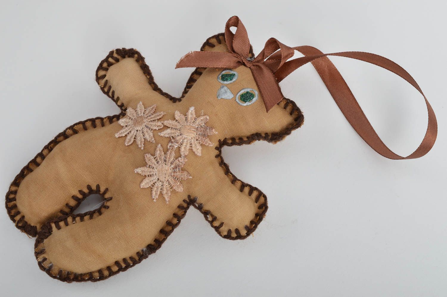 Handmade cute aromatized pendant for interior bear with flowers home decor photo 3