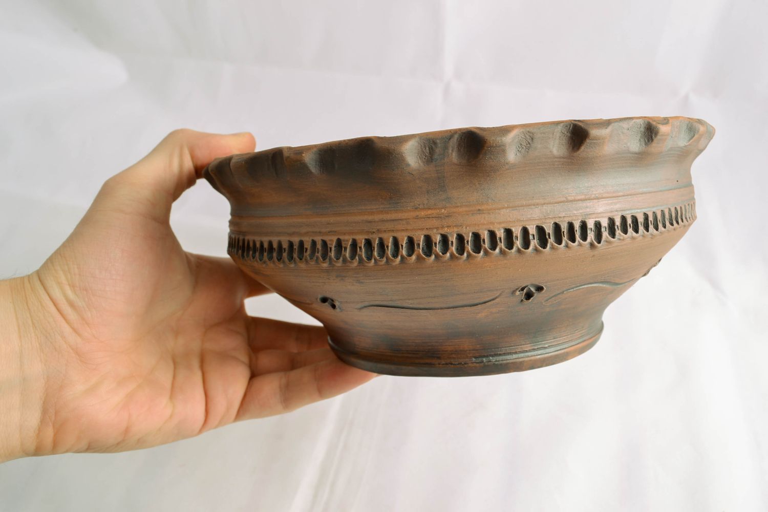 Clay bowl kilned with milk for 2 l photo 2